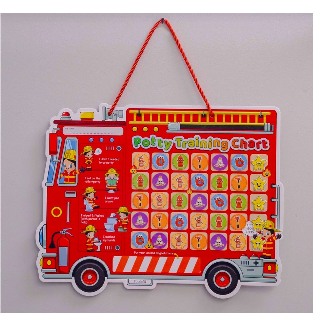 Fire truck magnetic potty training chart.